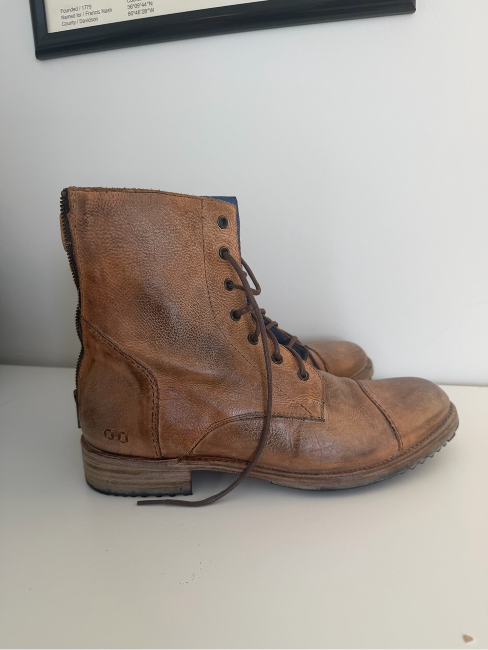 BED|STU Men’s Tan Protege Leather Boots size 10 - Picture 2 of 7